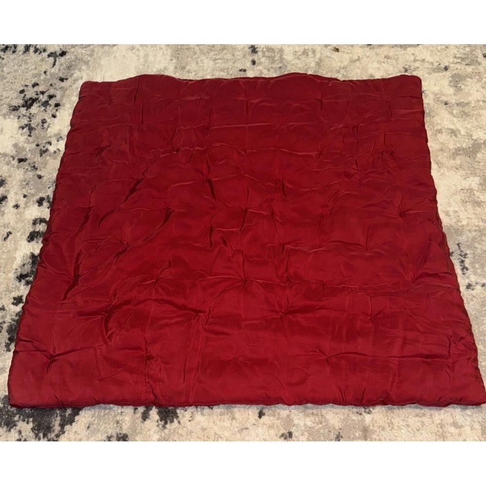 Pottery Barn Silk Quilted Euro Pillow Sham SQUARE 26" x 26" Red New
